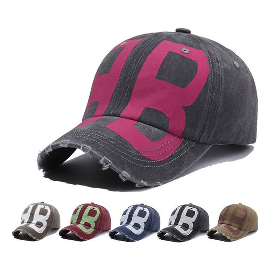 New Arrival All-Match Vintage Baseball Cap Men's Antique Washed Denim Cap Soft Top Printed Letter Shade Hat for Women