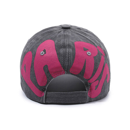 New Arrival All-Match Vintage Baseball Cap Men's Antique Washed Denim Cap Soft Top Printed Letter Shade Hat for Women