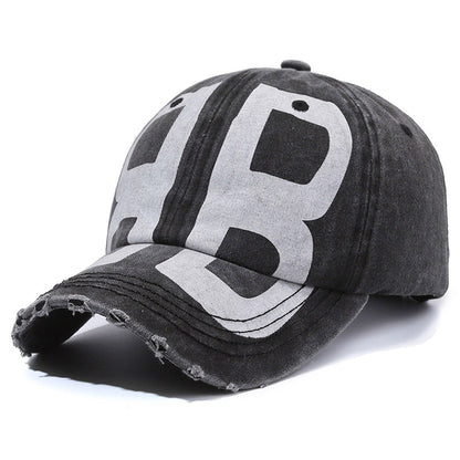 New Arrival All-Match Vintage Baseball Cap Men's Antique Washed Denim Cap Soft Top Printed Letter Shade Hat for Women