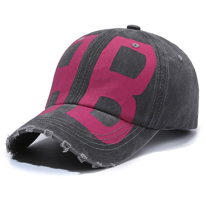 New Arrival All-Match Vintage Baseball Cap Men's Antique Washed Denim Cap Soft Top Printed Letter Shade Hat for Women