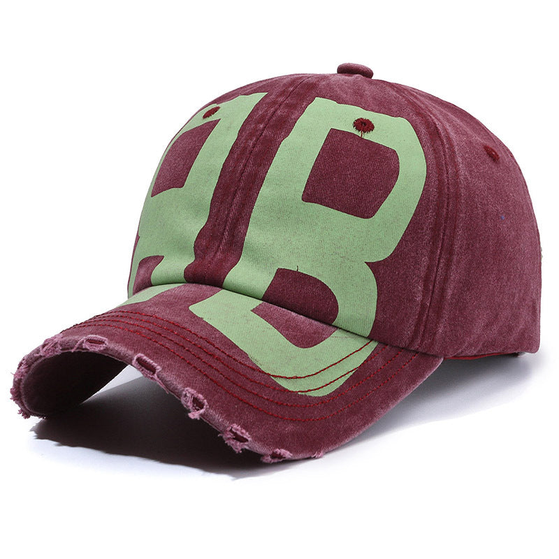 New Arrival All-Match Vintage Baseball Cap Men's Antique Washed Denim Cap Soft Top Printed Letter Shade Hat for Women