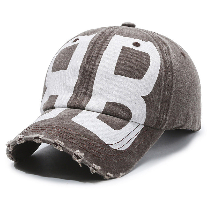 New Arrival All-Match Vintage Baseball Cap Men's Antique Washed Denim Cap Soft Top Printed Letter Shade Hat for Women